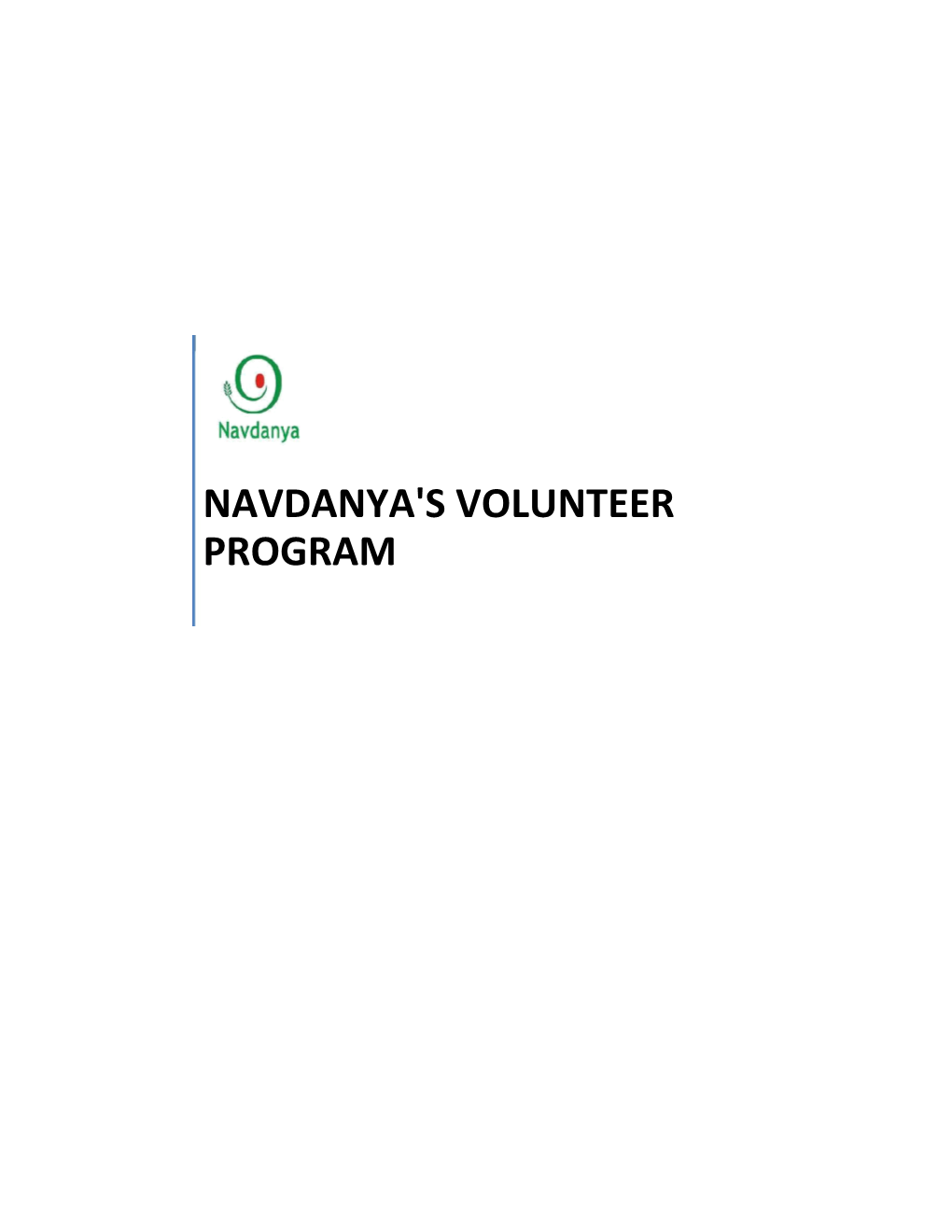 Volunteer S Proposal for Navdanya