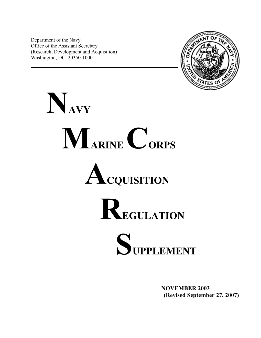 Navy Marine Corps Acquisition Regulation Supplement s2