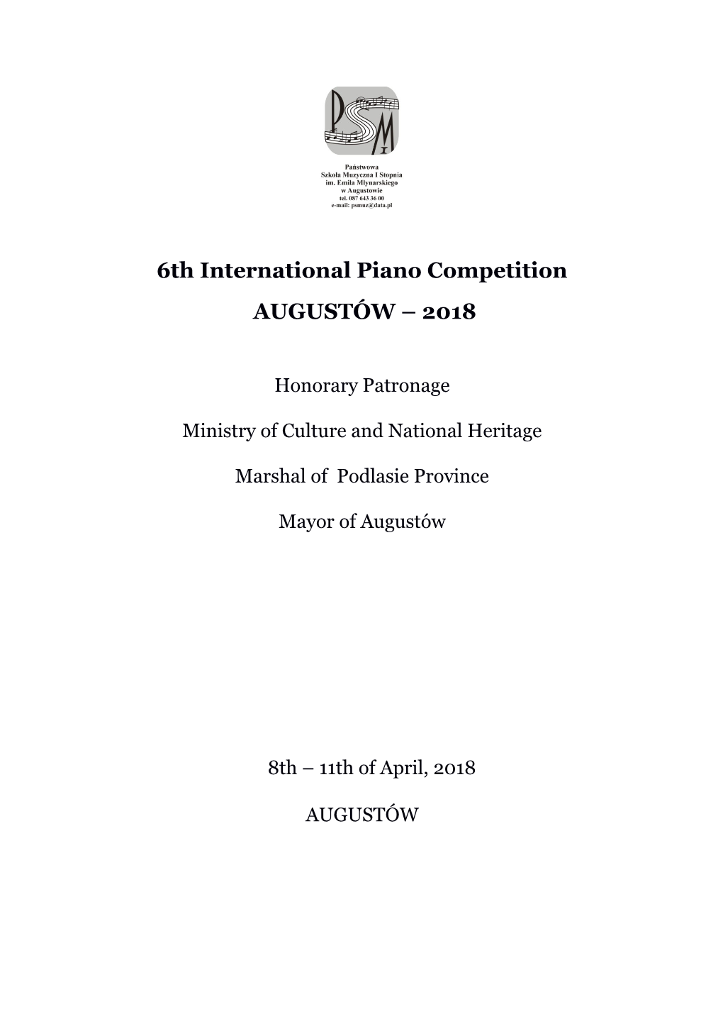 6Th International Piano Competition