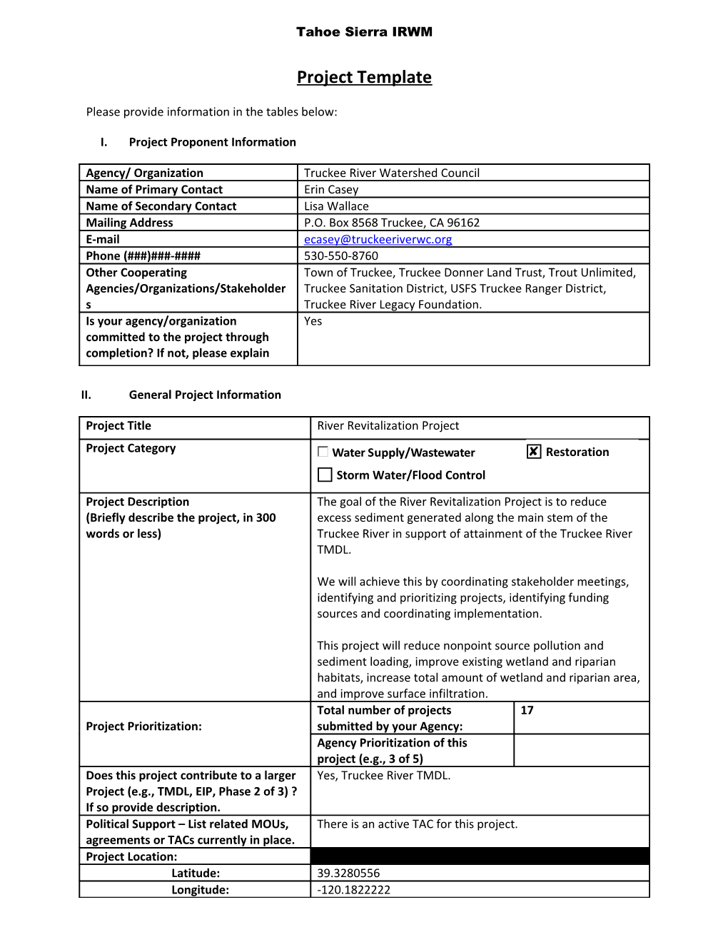 Handout 2 Project Information Form s5