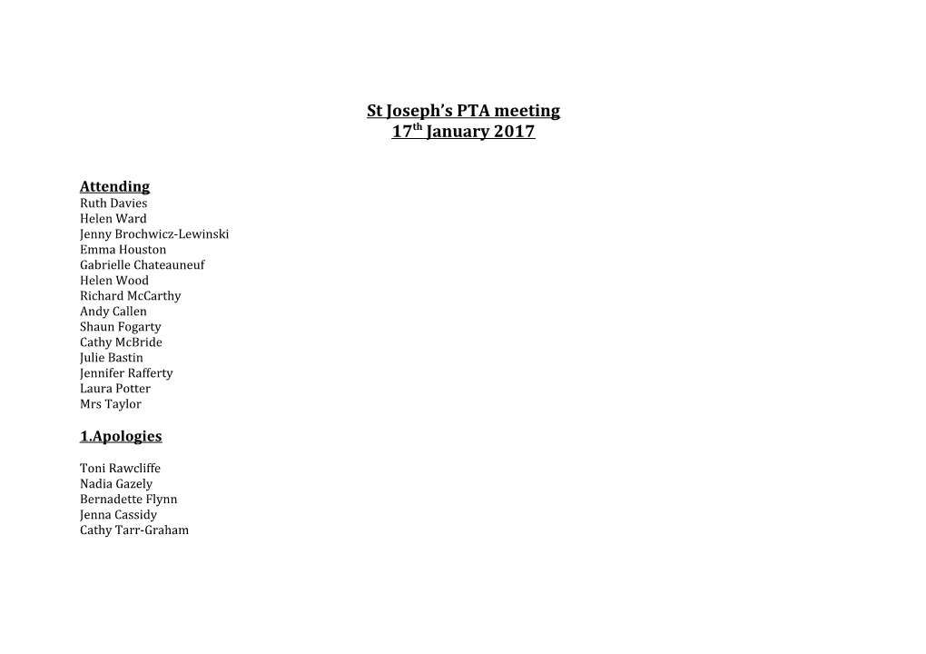 St Joseph S PTA Meeting