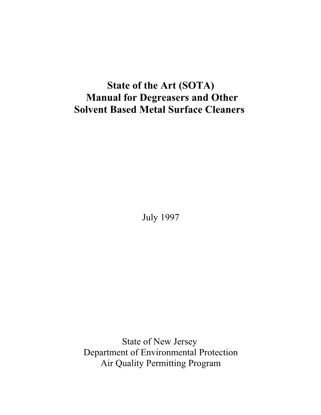 State of the Art (SOTA)