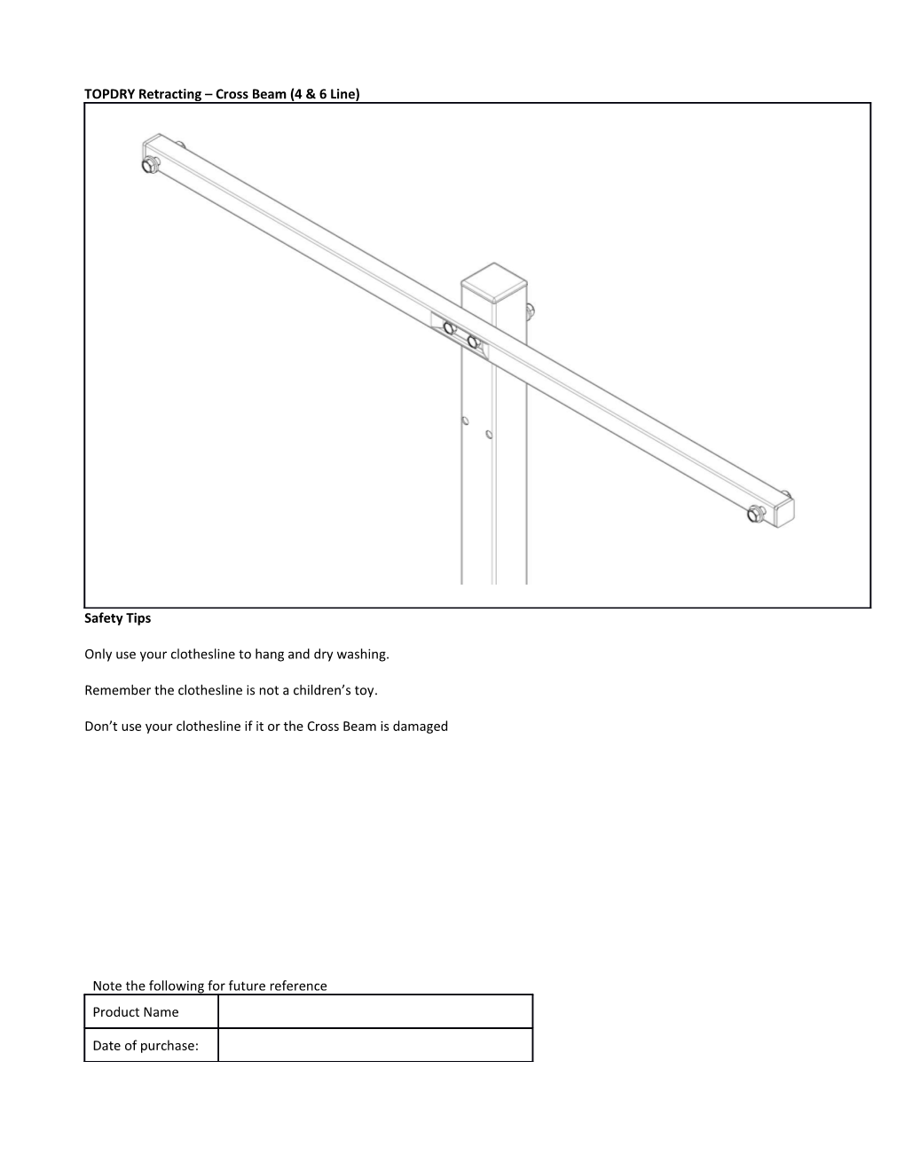 TOPDRY Retracting Cross Beam (4 & 6 Line)