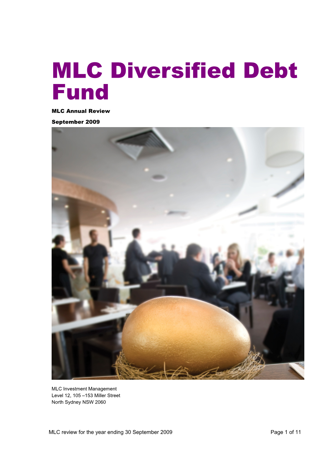 MLC Diversified Debt Commentary