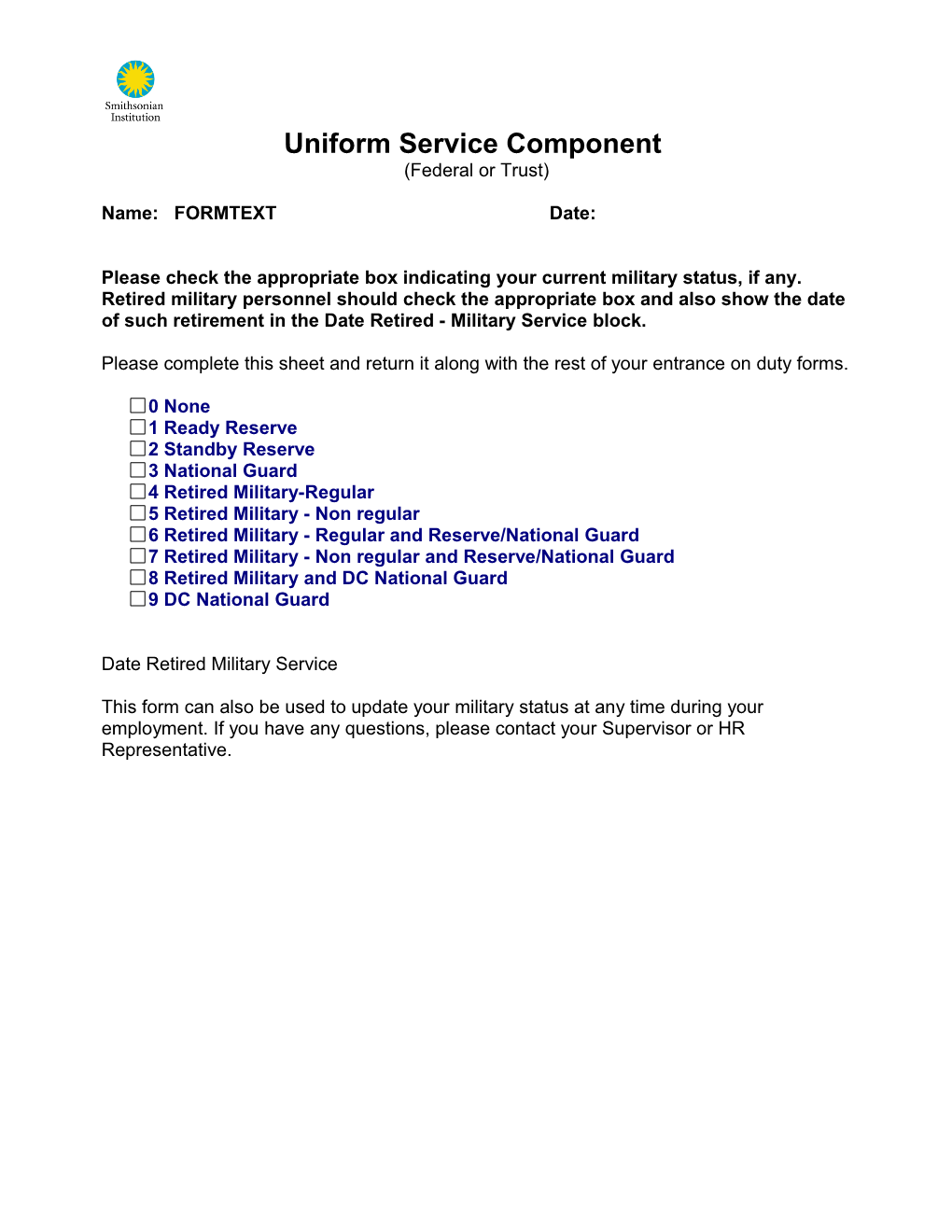 Uniform Service Component