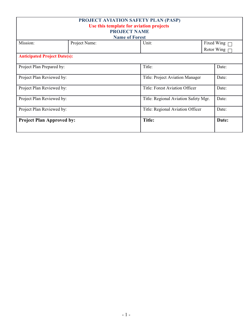 Project Description/Mission Objectives