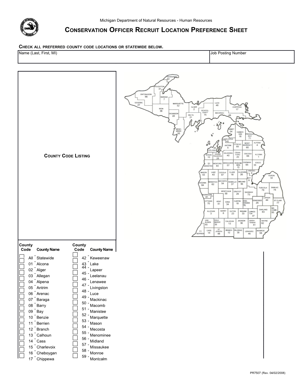 Check All Preferred County Code Locations Or Statewide Below