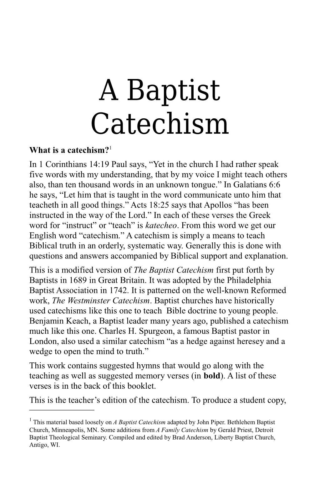 A Baptist Catechism 2 Page 2