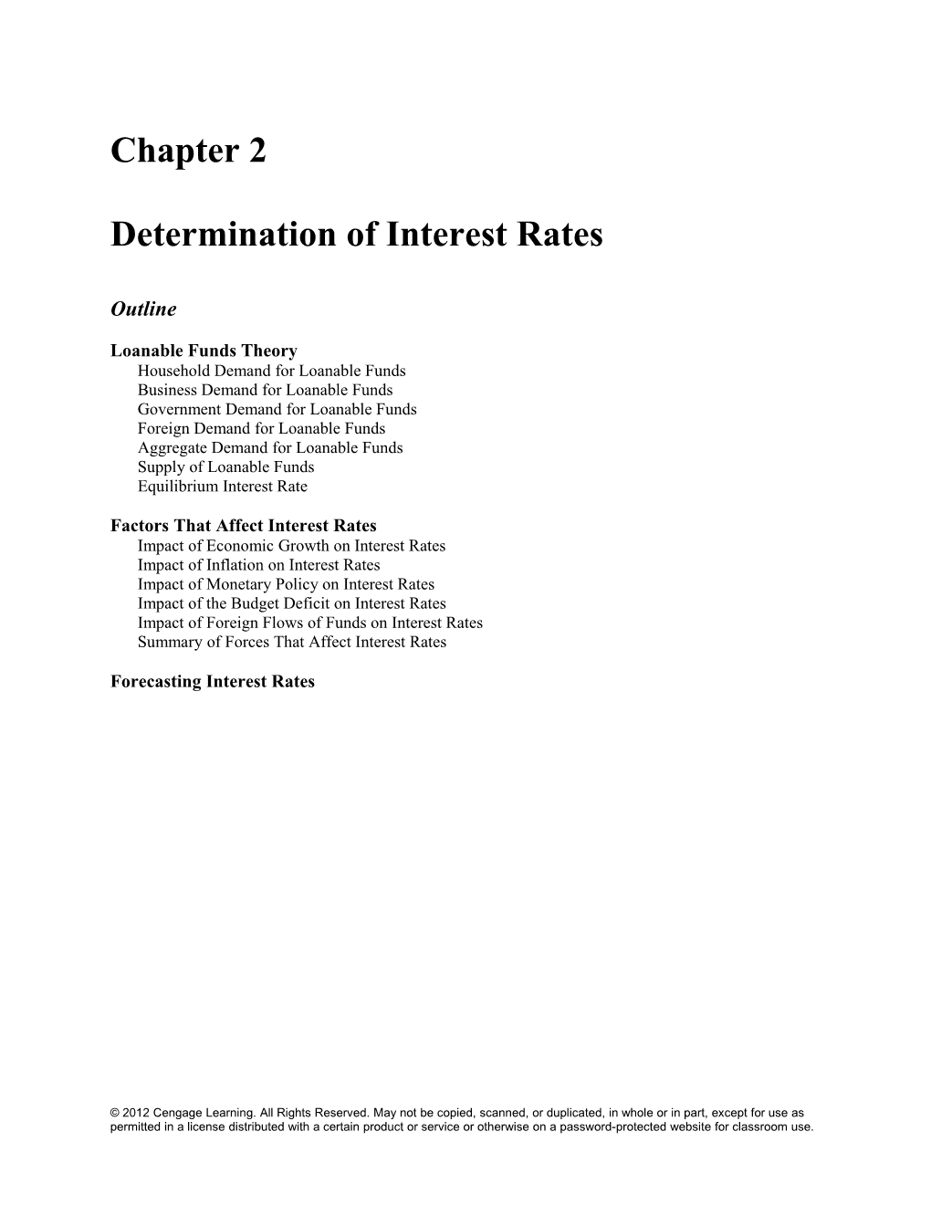 Chapter 2: Determination of Interest Rates 1