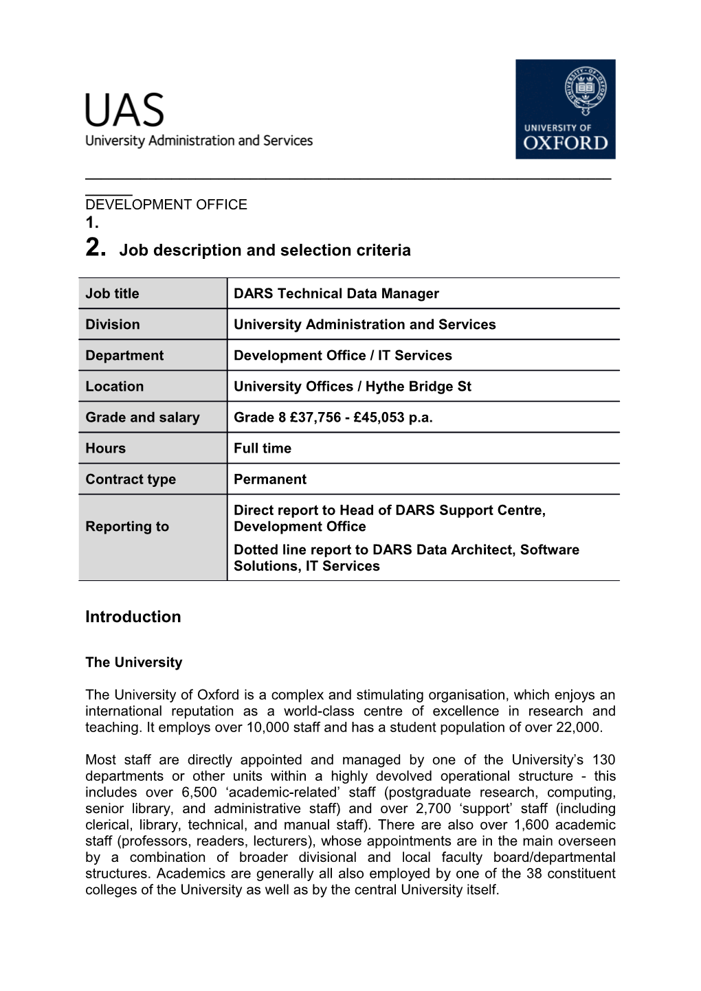 Job Description and Person Specificationselection Criteria s15