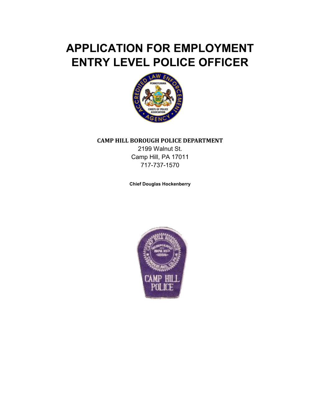 Personal History Statement Police Officer