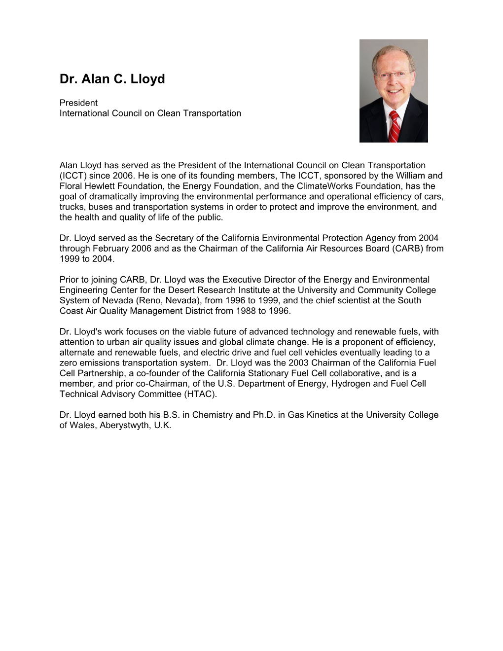 Dr. Alan C. Lloyd