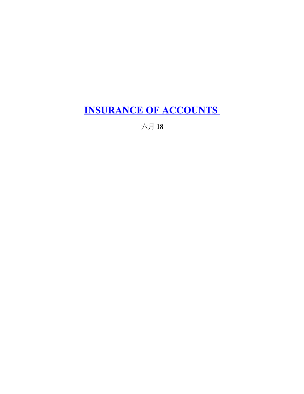 Insurance of Accounts