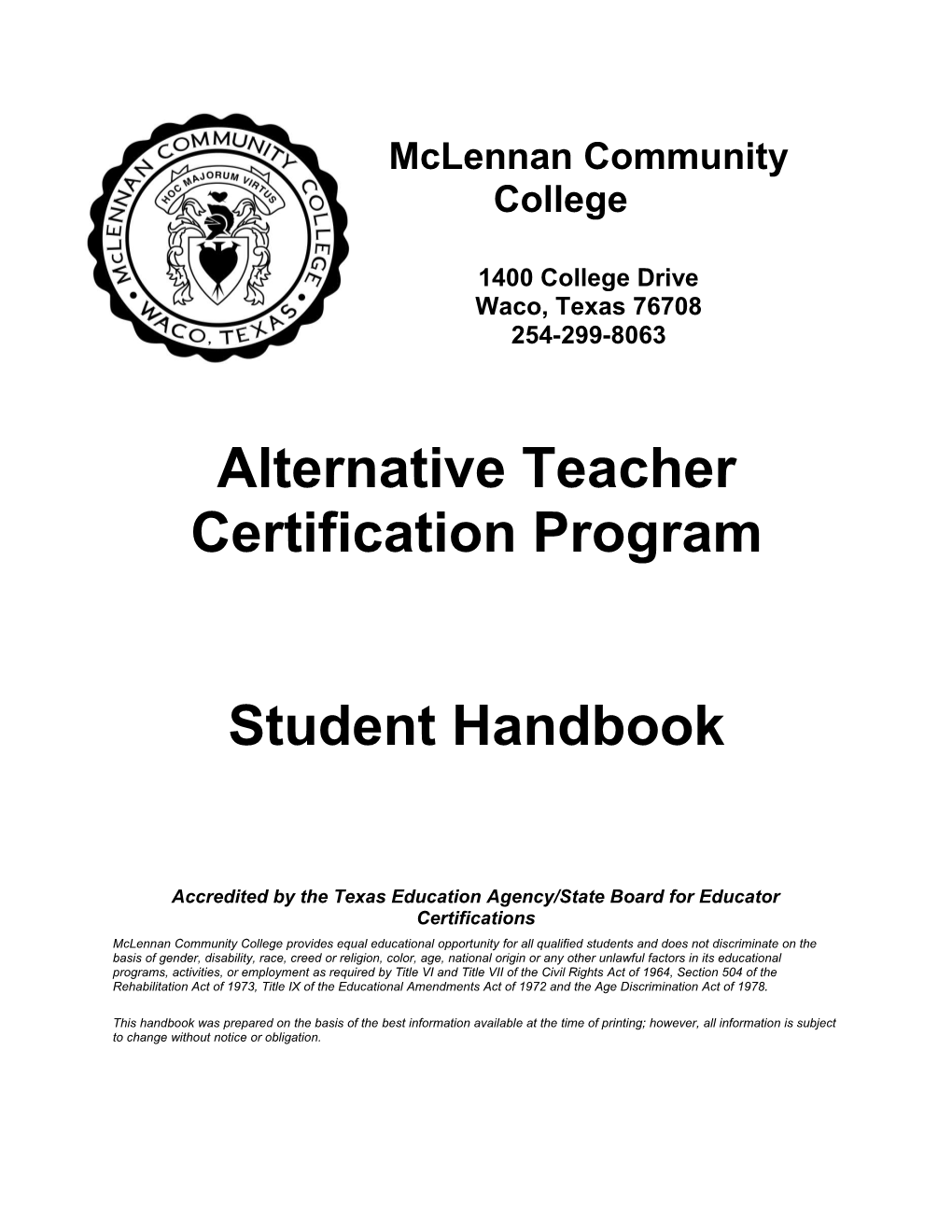 Alternative Teacher Certification