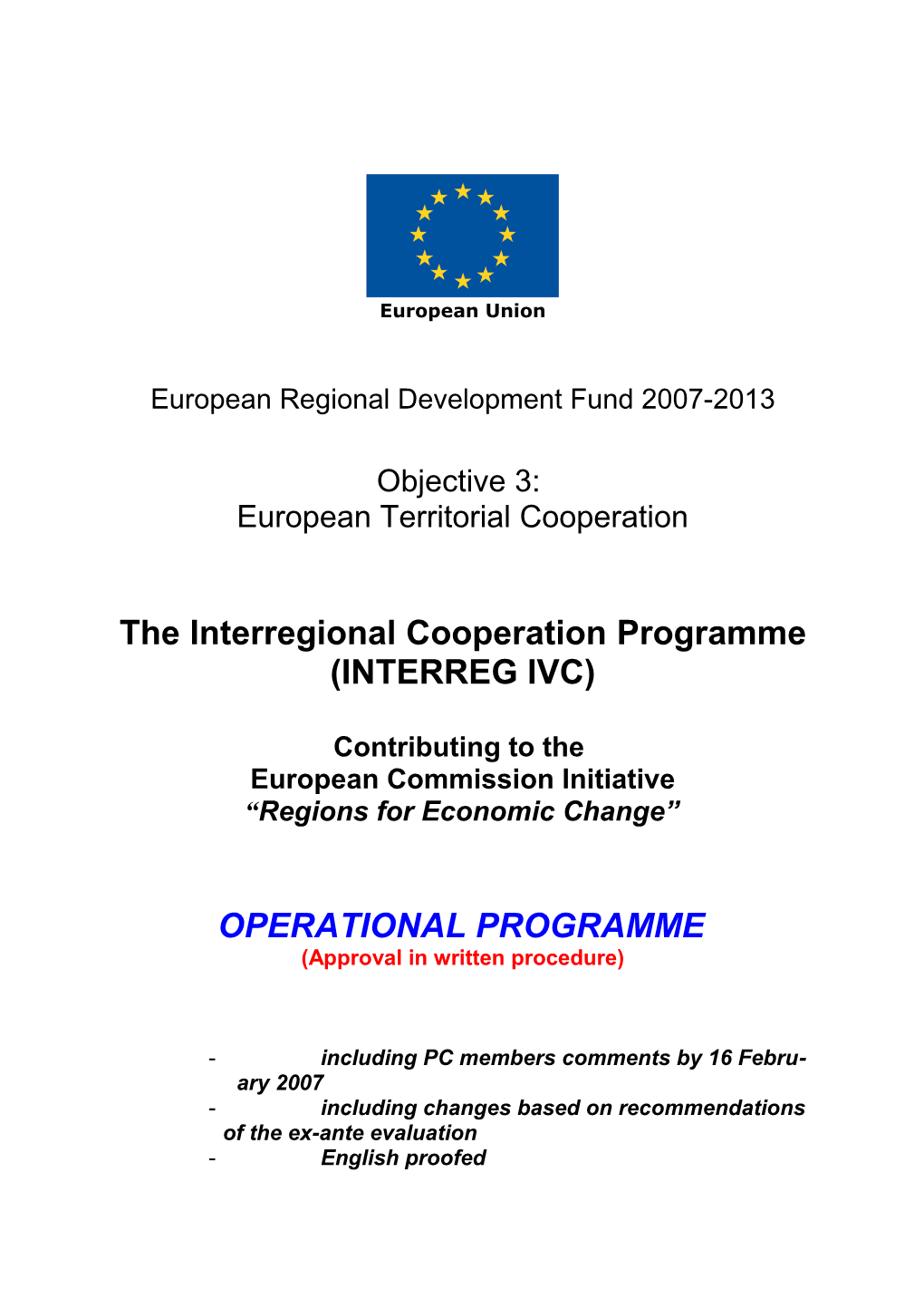 European Regional Development Fund 2007-2013