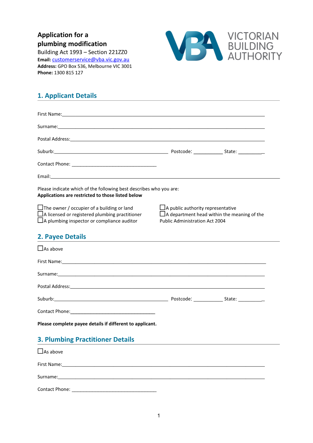 A Licensed Or Registered Plumbing Practitioner