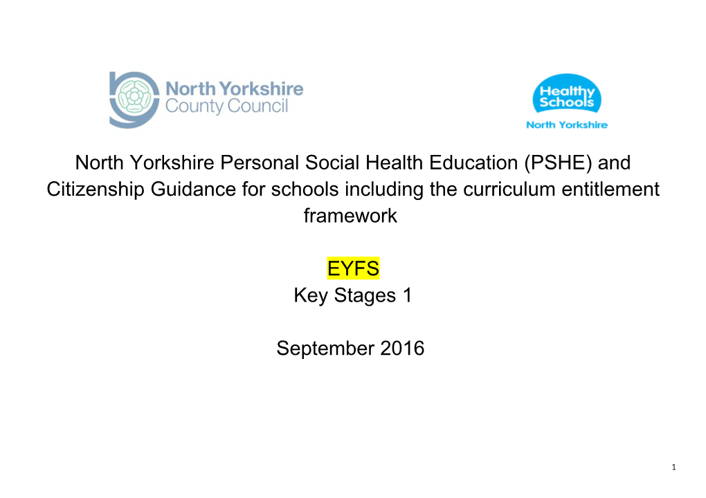 North Yorkshire Primary Pshcee Planning and Assessment Tool