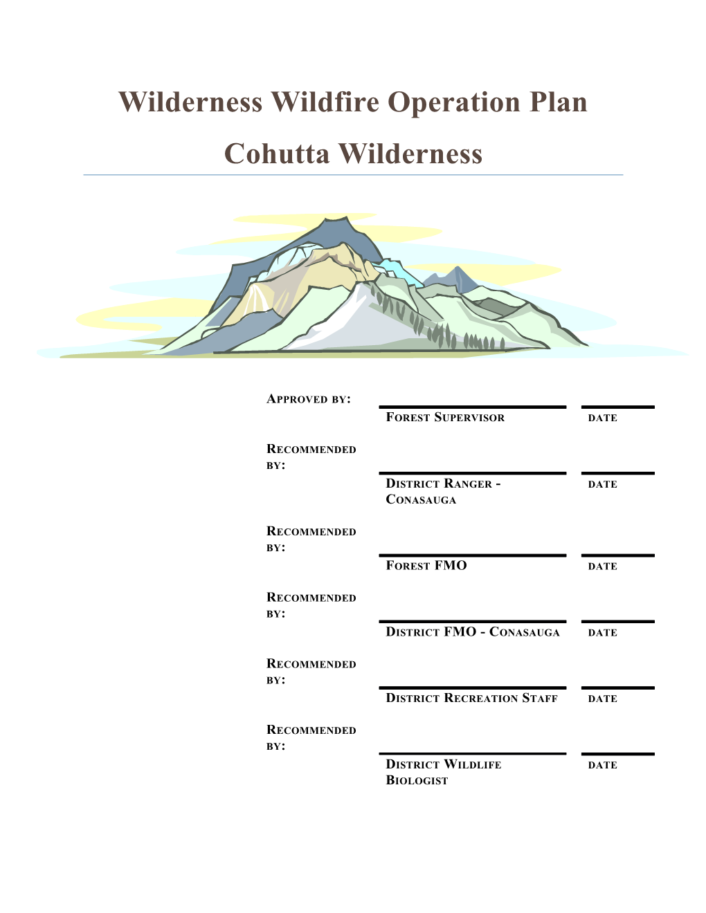 Wilderness Wildfire Operation Plan