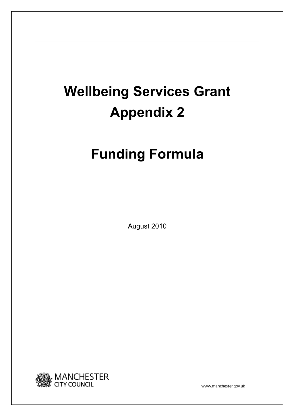 Wellbeing Services Grant