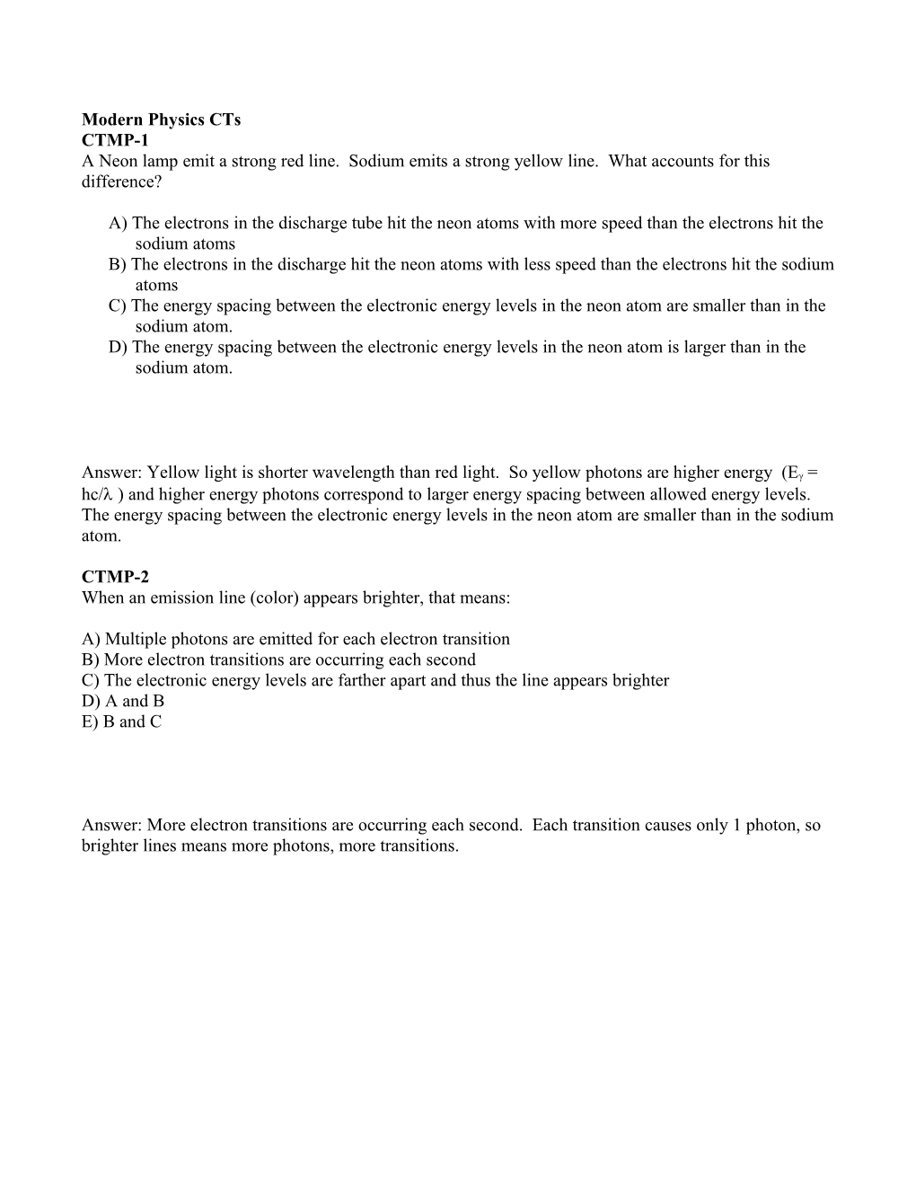 Modern Physics Cts