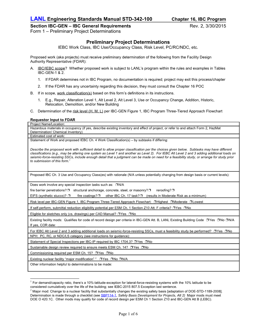 Lanlengineering Standards Manual STD-342-100Chapter 16, IBC Program