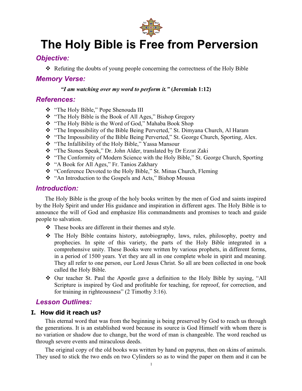 The Holy Bible Is Free From Perversion