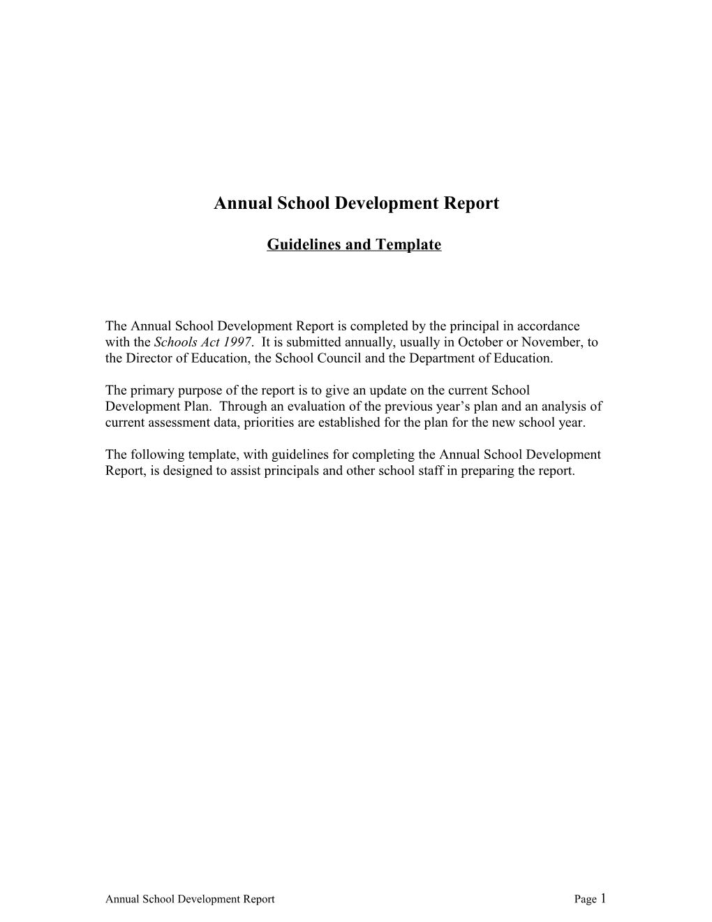 Annualschool Development Report