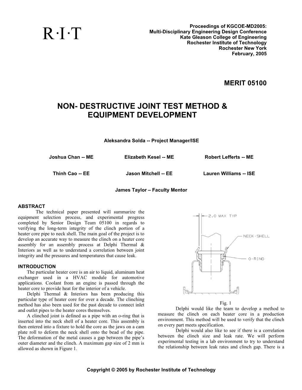 Proceedings of KGCOE-MD2004: Multi-Disciplinary Engineering Design Conference Page 5
