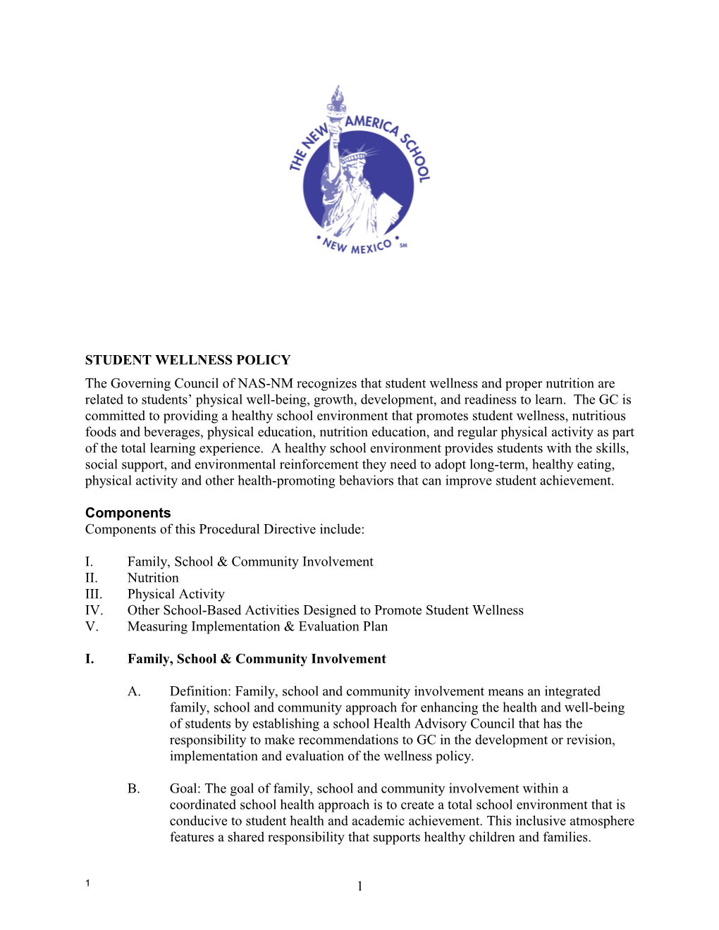 Student Wellness Policy