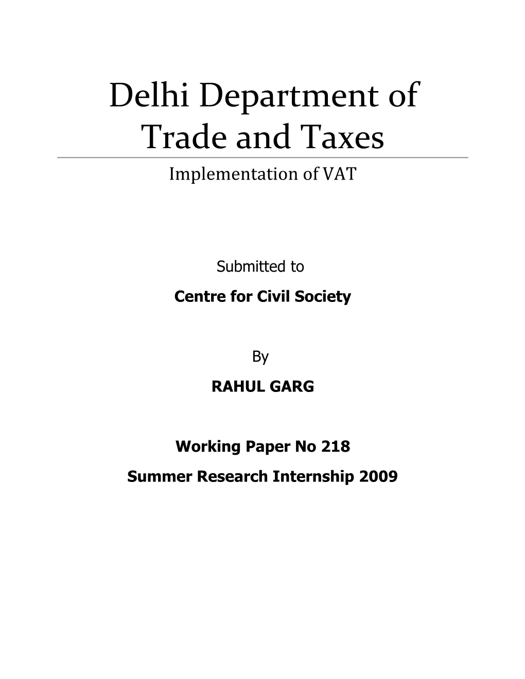 Delhi Department of Trade and Taxes