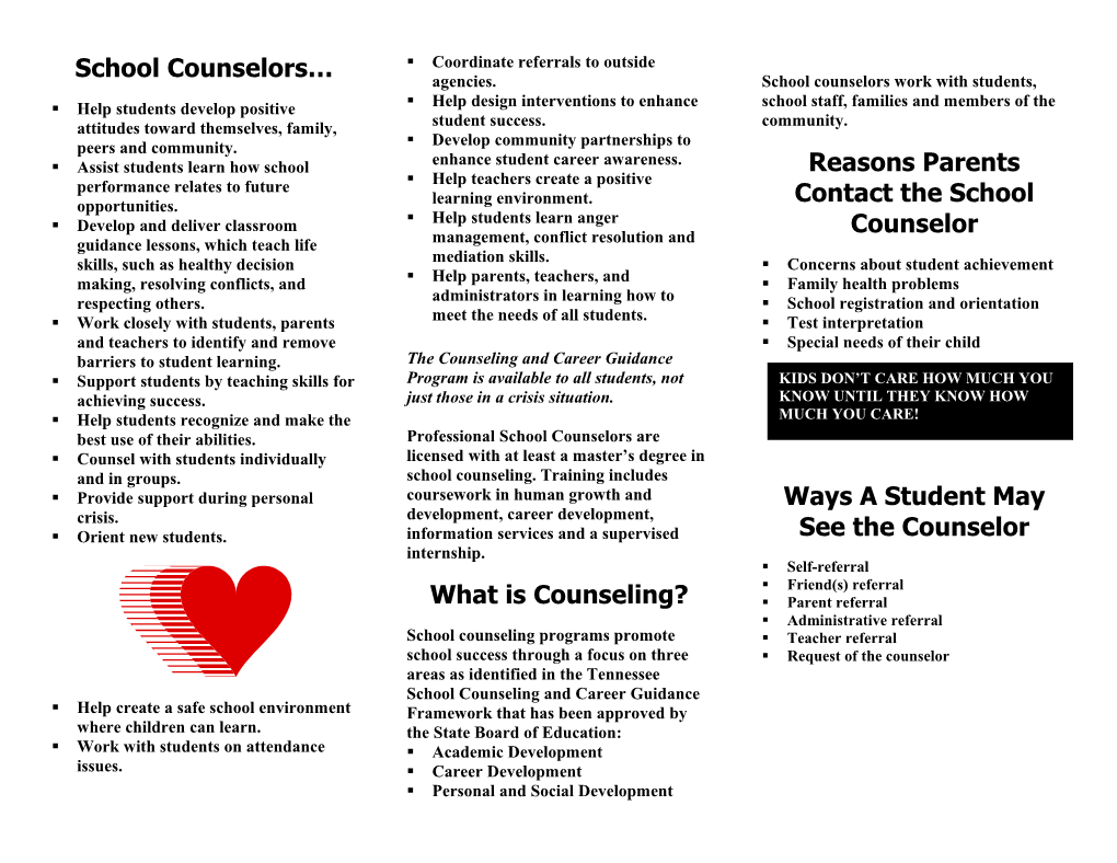 Tennessee School Counselors Help Our Children Find Success in School By