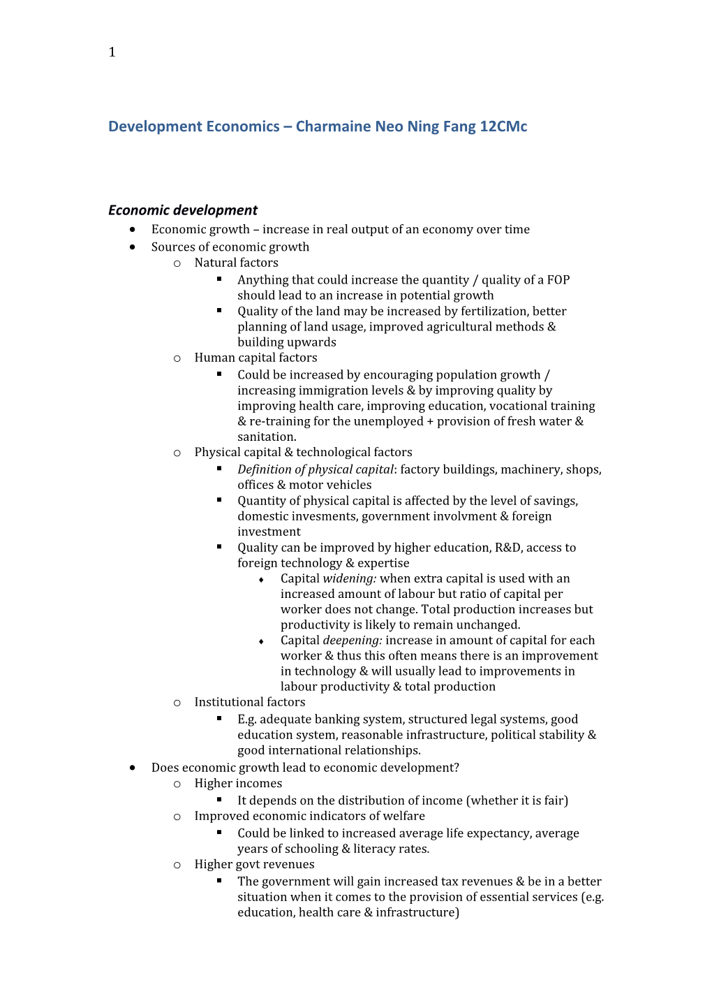 Development Economics Charmaine Neo Ning Fang 12Cmc