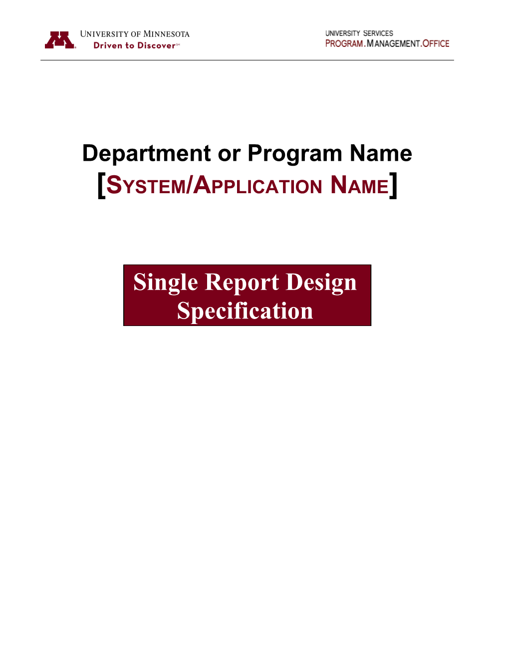 Report Design Specification