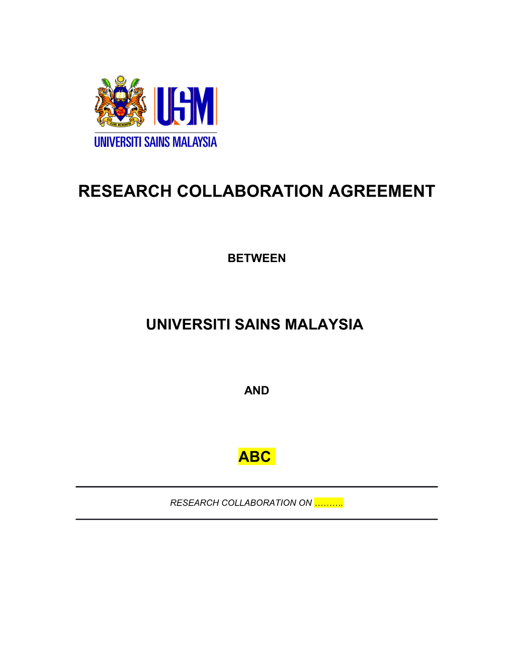 Research Collaboration Agreement