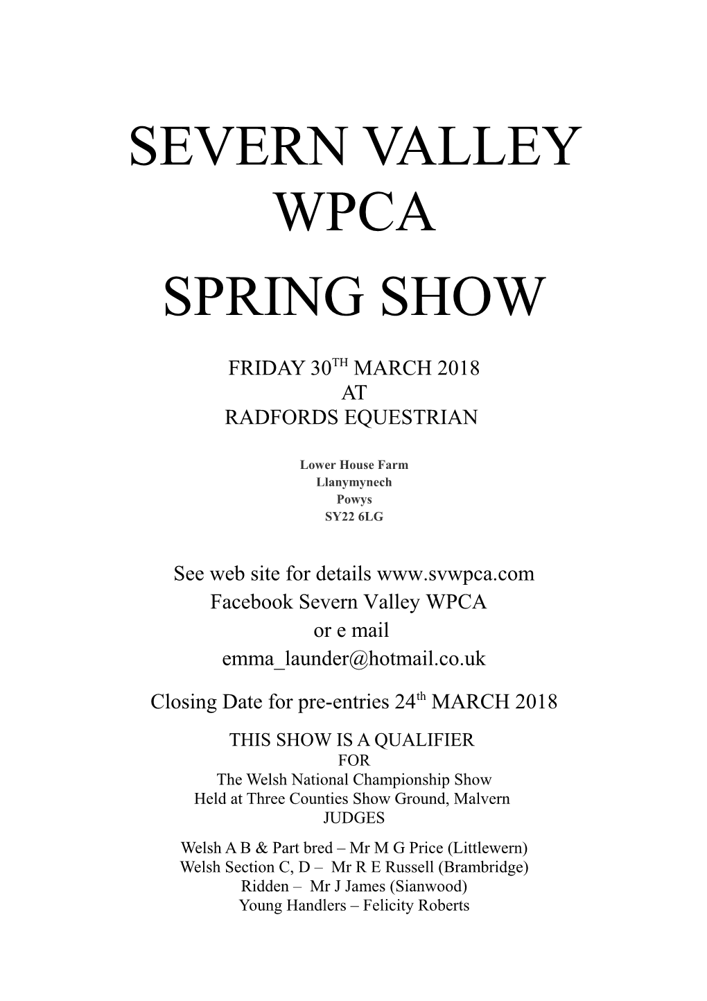Severn Valley Wpca
