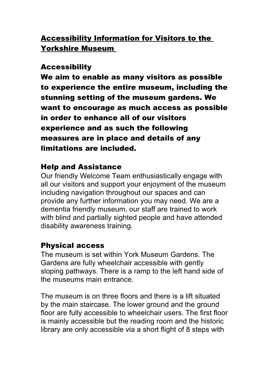 Accessibility York Art Gallery