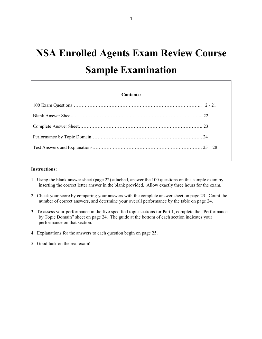 NSA Enrolled Agents Exam Review Course