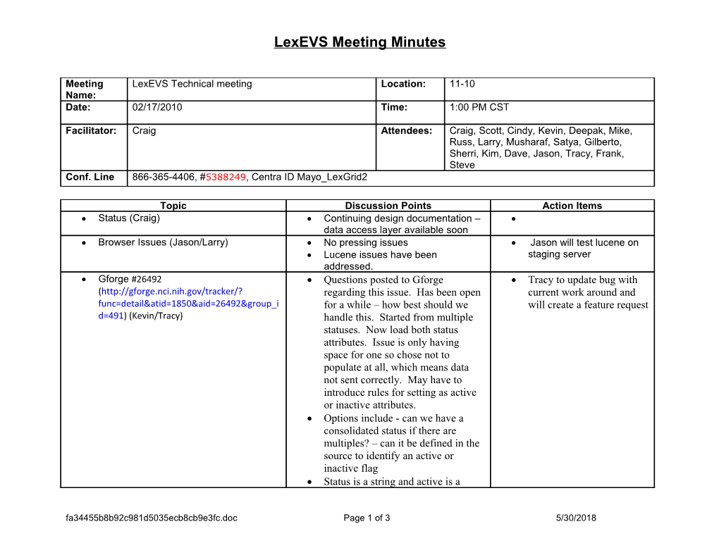 Lexevs Meeting Minutes s2