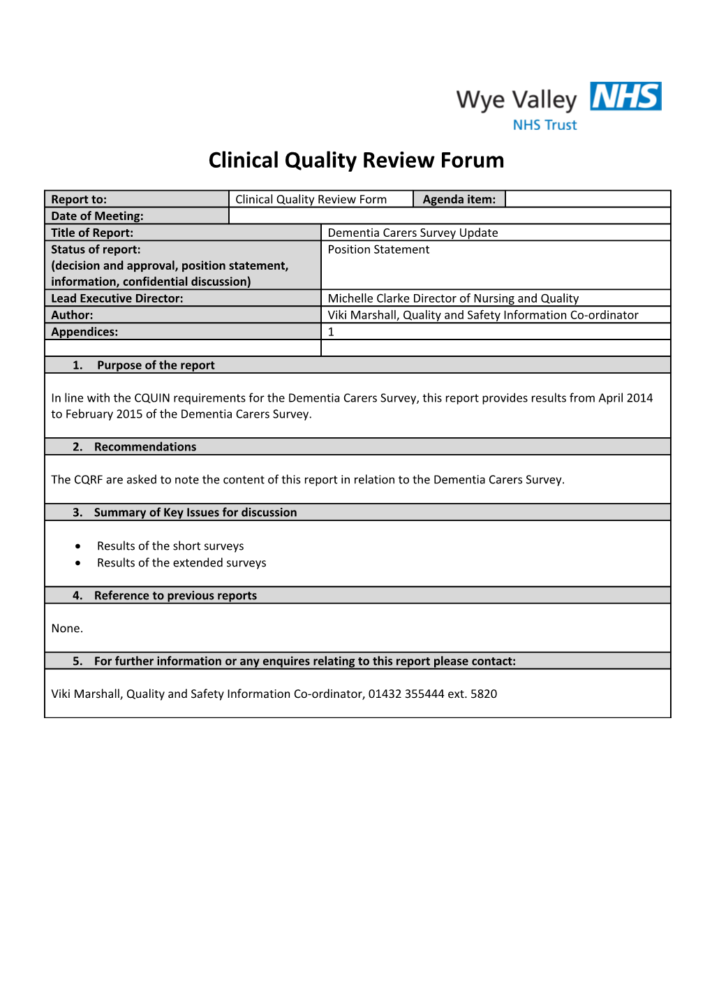 Clinical Quality Review Forum