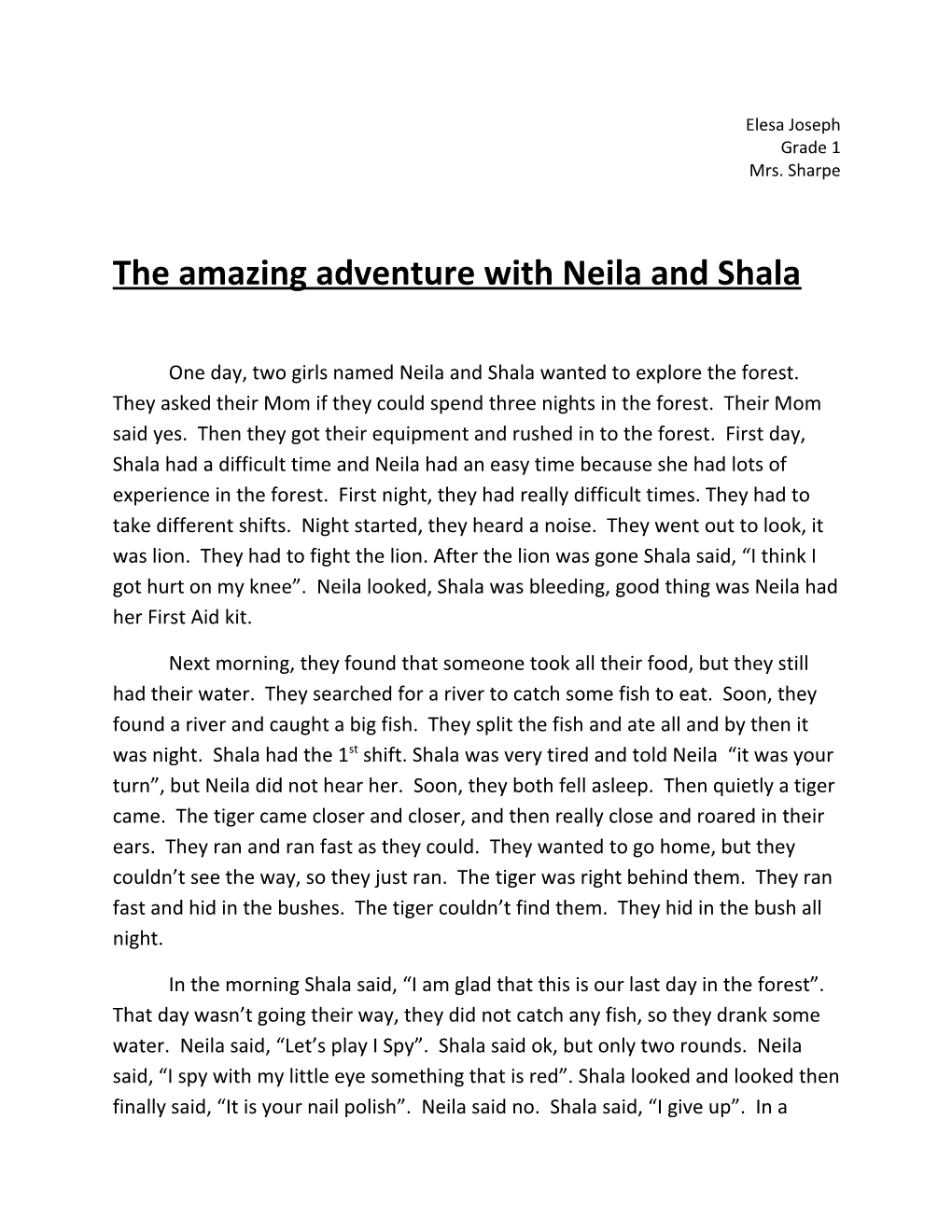 The Amazing Adventure with Neila and Shala