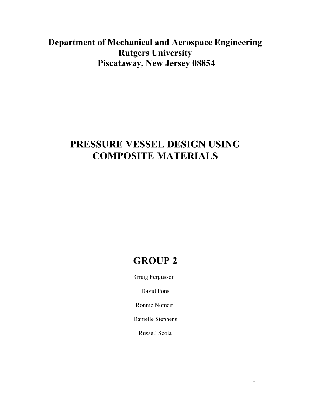 Pressure Vessel Design Using Composite Materials