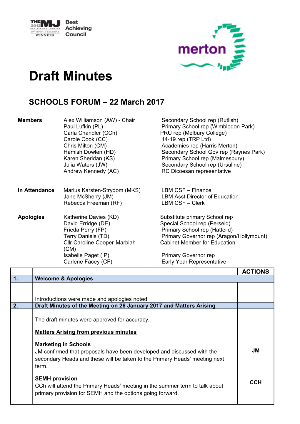 Draft Minutes s6