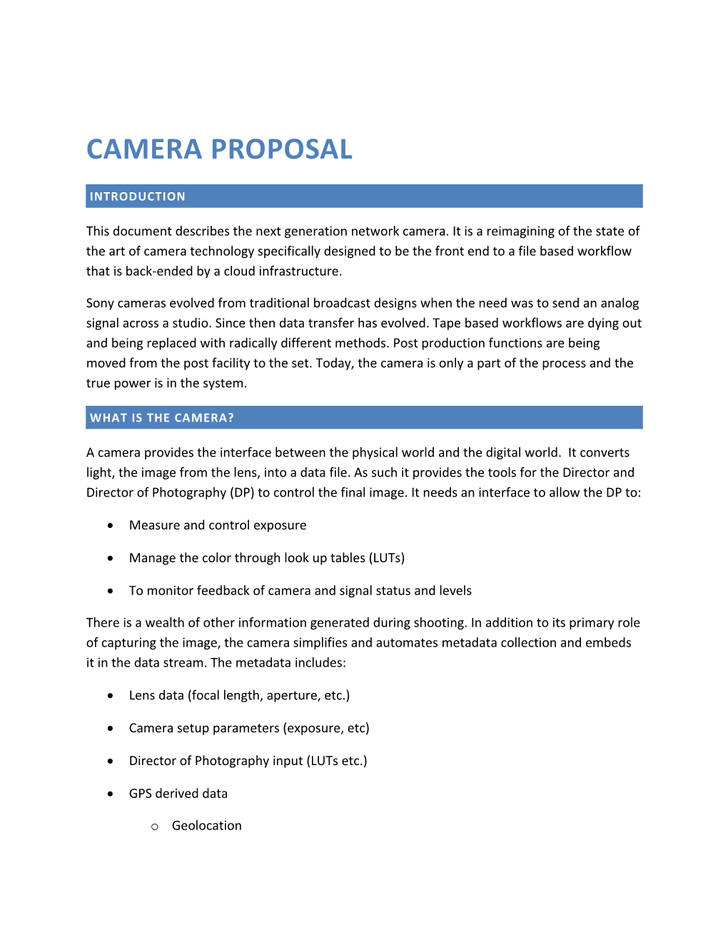 Camera Proposal