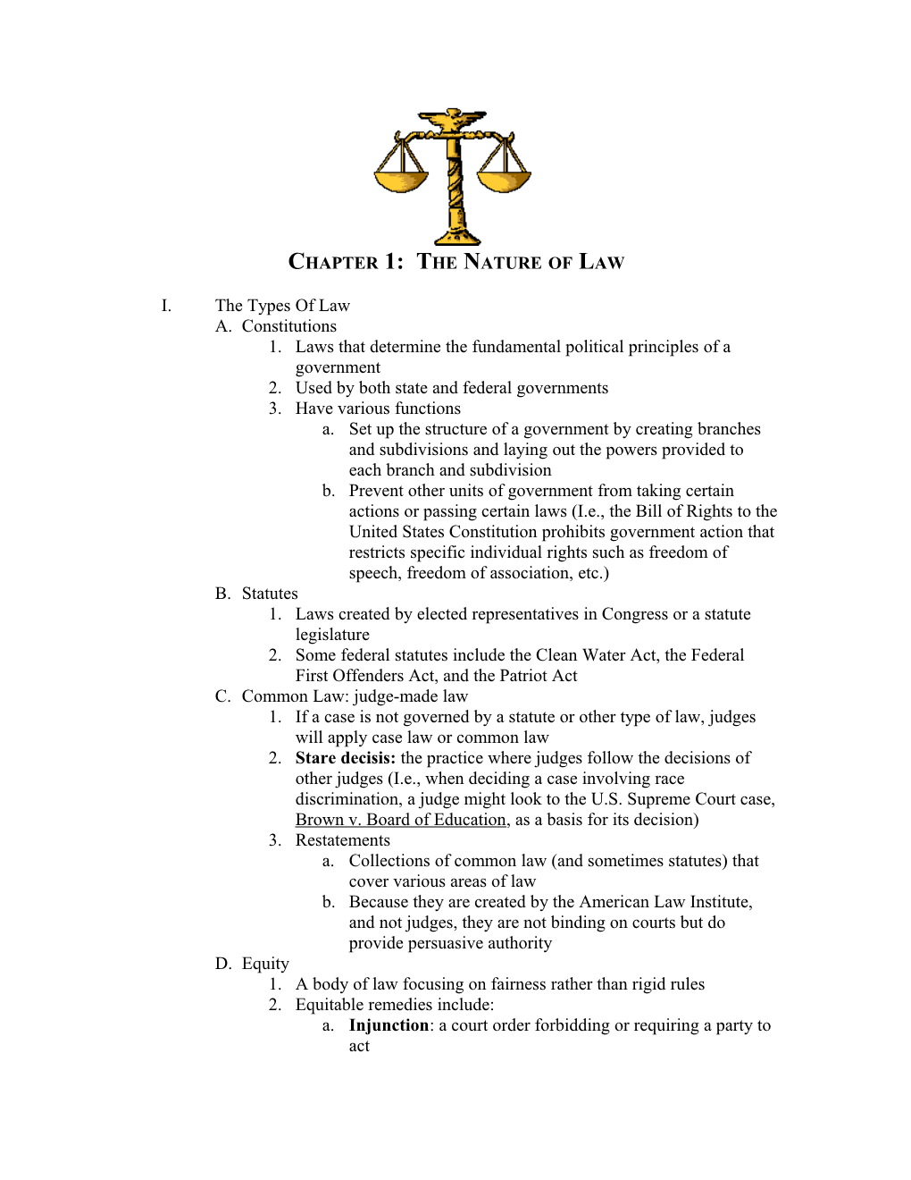 Chapter 1: the Nature of Law