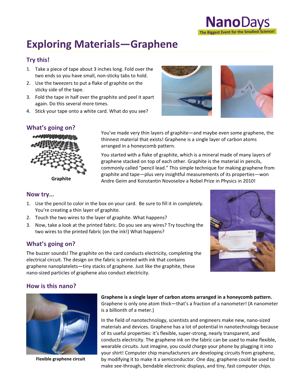 Exploring Materials Graphene