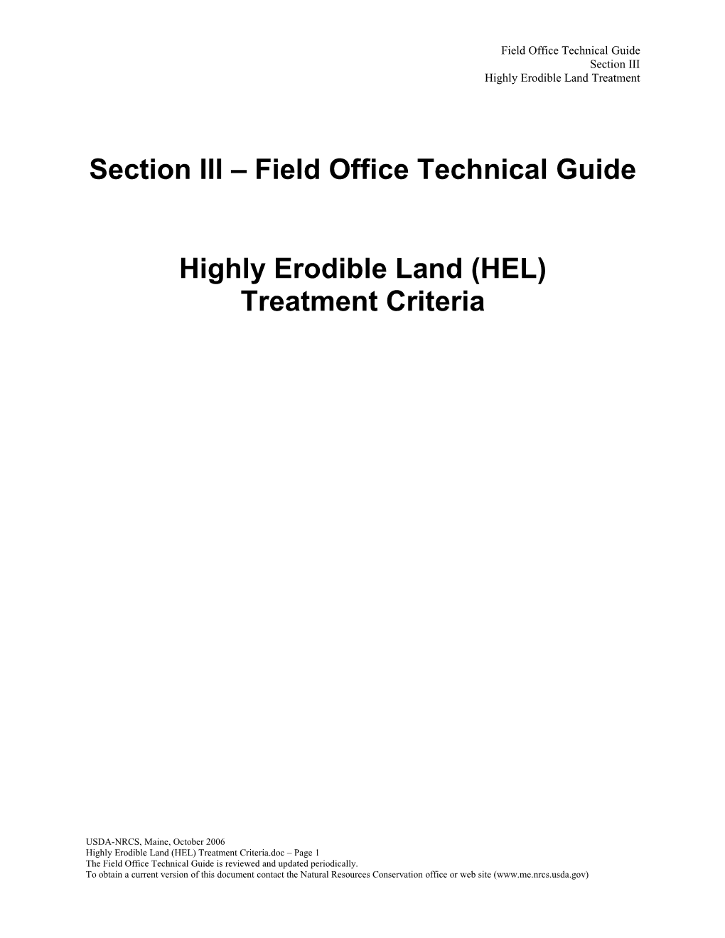 Highly Erodible Land HEL Treatment Criteria.PDF