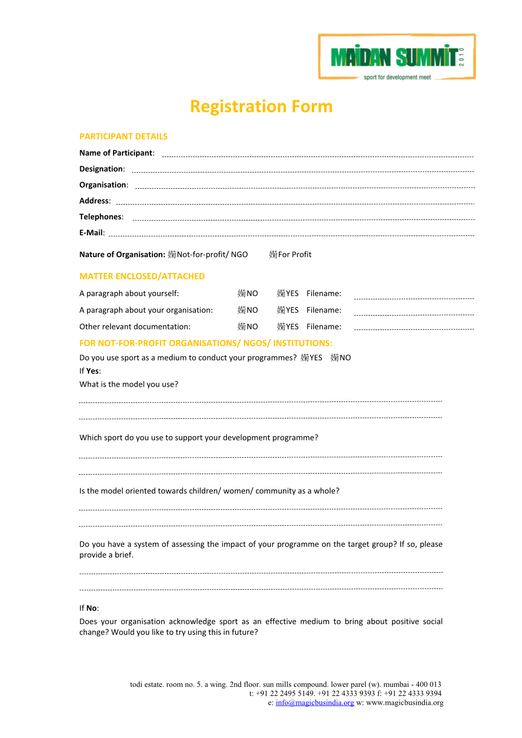 Registration Form s17