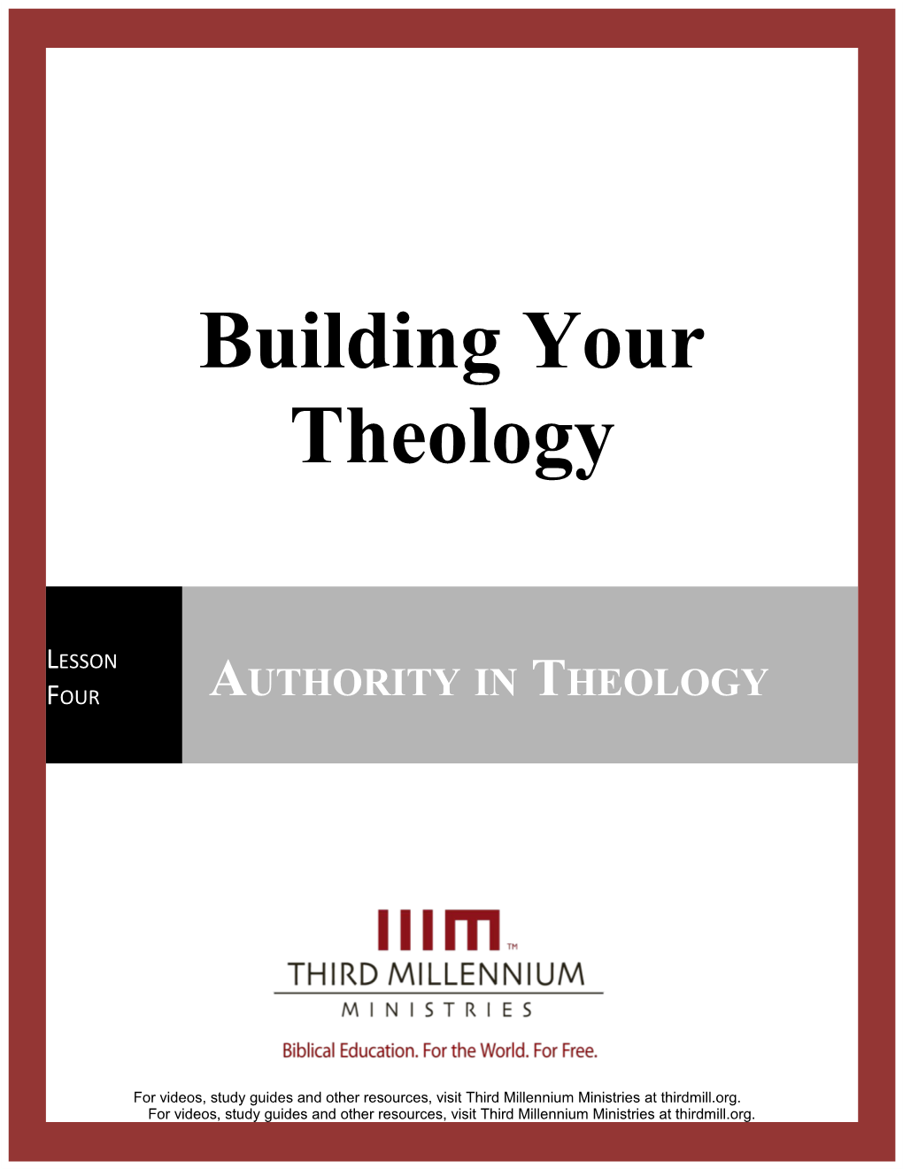 Building Your Theology, Lesson 4