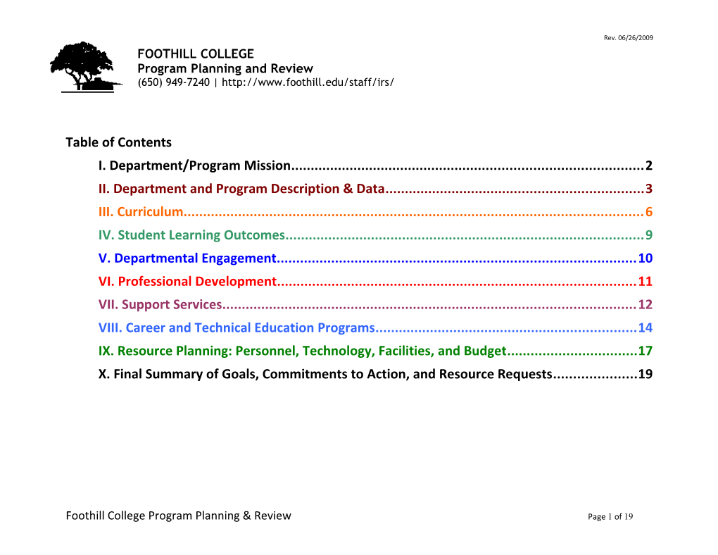 Program Planning & Review Template