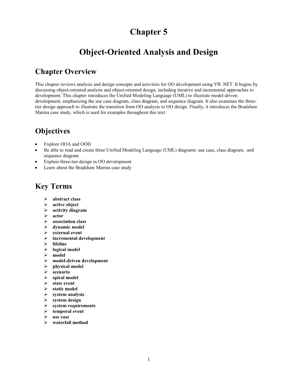 Object-Oriented Analysis and Design s1